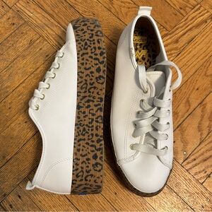 White leather Keds with animal print platform - Keds x Wonder Woman 1984 Capsule